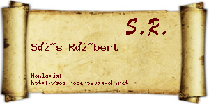 Sós Róbert névjegykártya