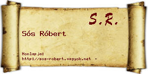 Sós Róbert névjegykártya